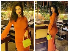 Avneet Kaur Pics: ઓરેન્જ બોડીકોન ડ્રેસમાં અવનીત કૌરે આપ્યા ગ્લેમરસ પોઝ, જુઓ ફોટો