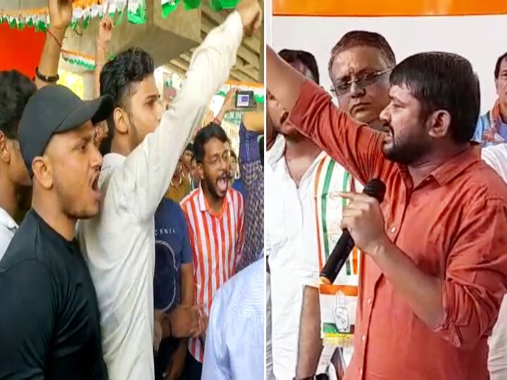 VIDEO: Kanhaiya Kumar Murdabad slogan in Patna Satyagraha Program fight between Congress workers and protesters ann VIDEO: पटना में जब लगा कन्हैया कुमार मुर्दाबाद का नारा तो हो गया बवाल, मारपीट हुई, देशद्रोही बताकर शुरू किया हंगामा