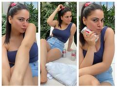डेनिम शॉर्ट्स और कोल़्ड शोल्डर क्रॉप टॉप पहन Shraddha Arya ने दिखाया सिजलिंग लुक, स्टनिंग लुक से प्रीता ने लूट ली महफिल