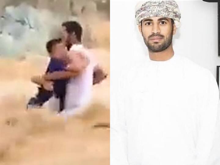 omani youth saved to children from flash flood video goes viral in social media Watch Video: ரியல் ஹீரோ! காற்றாற்று வெள்ளத்தில் சிக்கிய சிறுவர்களை தனி ஒருவனாக மீட்ட இளைஞர்!