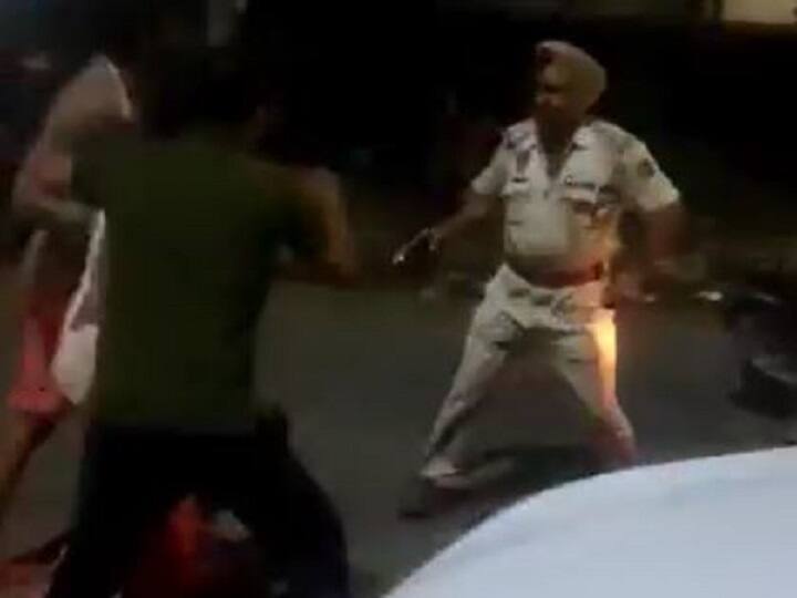 Punjab Police Shoots Man In Thigh After Fight In Derabassi video goes viral Punjab Cop Shoots Man In Thigh After Scuffle. Suspended After Video Goes Viral
