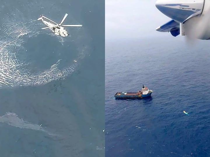 ONGC Chopper  makes emergency landing in Arabian Sea  four died and five  rescued ONGC Chopper : ओएनजीसीच्या हेलिकॉप्टरची अरबी समुद्रात इमर्जन्सी लँडिंग, चार जणांचा मृत्यू तर पाच जणांना वाचवण्यात यश