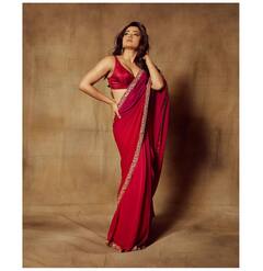 નેશનલ ક્રશ રશ્મિકા મંદાના લાલ સાડીમાં લાગી ગોર્જિયસ