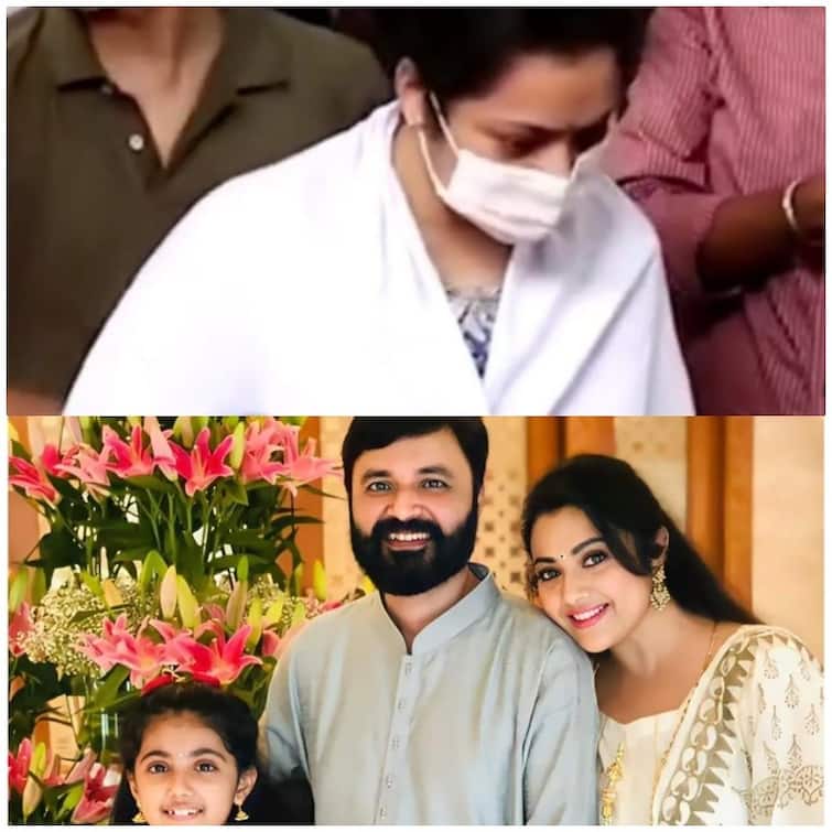 Vidyasagar Death Wife Meena Performs Last Rites With her Daughter Nainika Vidyasagar Last rites: கணவரின் இறுதிச் சடங்கு: மகளுடன் சேர்ந்து சம்பிரதாயங்களை செய்து முடித்த நடிகை மீனா!