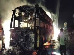 தூத்துக்குடியிலிருந்து கோவை சென்ற பேருந்து தீ விபத்தில் சிக்கியது - டிரைவரால் உயிர் தப்பிய பயணிகள்