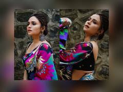 Amruta Khanvilkar : कलरफुल साडीत खुललं अमृताचं सौंदर्य; चंद्राचा हा लूक पाहिलात?