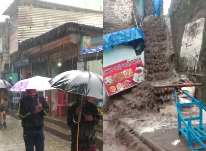 Uttarakhand situation worsened in Gaurikund due to first rain of monsoon, water filled on Kedarnath way ann Uttarakhand Monsoon: मानसून की पहली बारिश से गौरीकुंड में भयावह हुए हालात, केदारनाथ पैदल मार्ग पर जगह-जगह भरा पानी