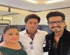 Bharti Singh and her husband Haarsh Limbachiyaa share a snap with Shah Rukh Khan | SBS