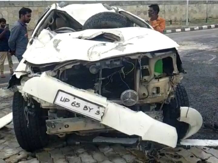 Barabanki Uttar Pradesh BJP MP Dinesh Lal Yadav Nirahua elder brother Vijay Lal Yadav car accident ANN Barabanki Road Accident: BJP सांसद निरहुआ के भाई की कार डिवाइडर से टकराकर हवा में उछली, अस्पताल में हुए भर्ती