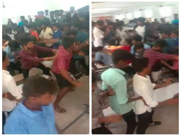 watch video: தனியார் கல்லூரியில் மாணவர்கள் மோதல் - அதிர்ச்சி வீடியோ..! Thiruvannamalai: Clash between students at private college anniversary goes viral on social media watch video: தனியார் கல்லூரியில் மாணவர்கள் மோதல் - அதிர்ச்சி வீடியோ..!