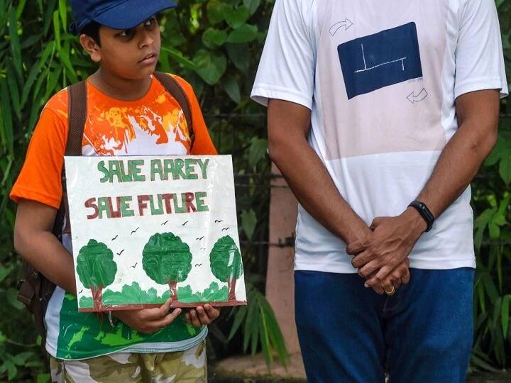 Aarey Metro Car Shed Environmentalist movement to save Aarey  tomorrow police increase security in car shed area Aarey Metro Car Shed : आरे बचावासाठी उद्या पर्यावरणवाद्यांचं आंदोलन, कारशेड परिसरात पोलीस बंदोबस्त वाढवला 