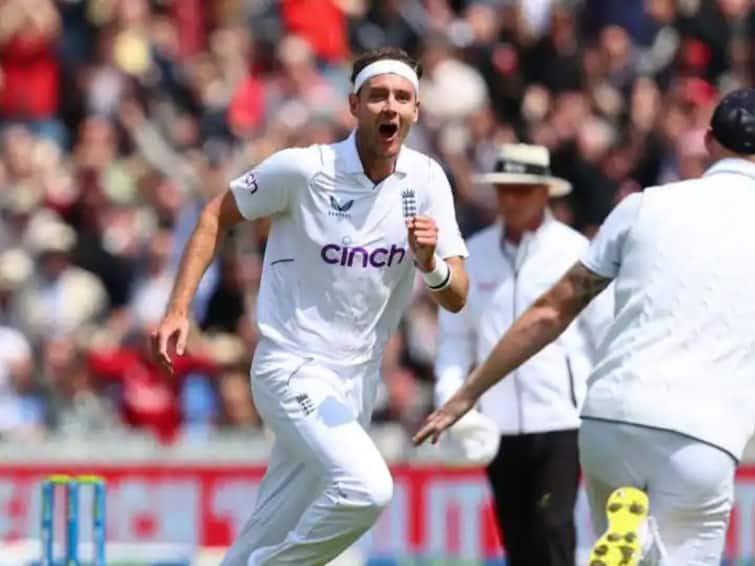 Test Records England Cricketer Stuart Broad completed 550 test wickets in IND vs ENG 5th Test became 6th in most test wicket takers list Stuart Broad Test Record : ब्रॉडचा कसोटी क्रिकेटमध्ये खास रेकॉर्ड; दिग्गज ऑस्ट्रेलियन मॅग्राथला मागे टाकण्याकडे लक्ष्य