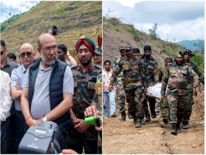 Manipur Landslide: So far 81 people have died in Manipur Landslide, many jawans trapped in the debris, CM Biren Singh visited