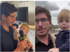 Watch: लाइव टीवी के दौरान बेटे ने पिता को रिपोर्टिंग करने से रोका, वायरल हो रहा वीडियो