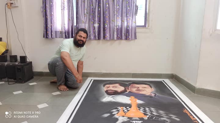 अमित देशपांडे यांच्या औरंगाबादच्या गजानन कॉलनी, गारखेडा येथील घरी ही रांगोळी पुढील दोन दिवस पाहता येईल.