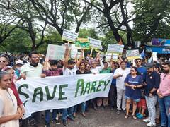 आरेतील प्रस्तावित मेट्रो कारशेडविरोधात मुंबईत आंदोलन; पाहा फोटो