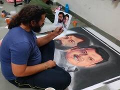 Aurangabad: दोन मित्रांनी मिळून साकारली 48  चौरस फुटांची ‘सत्तानाट्या’वर रांगोळी