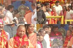 हैदराबाद के भाग्य लक्ष्मी मंदिर पहुंचे सीएम योगी, की पूजा-अर्चना, देखें तस्वीरें