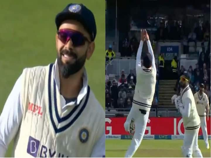 ENG vs IND: Virat kohli drops down sitter to dismiss Jack Leach as Fans slams his fielding form in twitter Virat Kohli: இங்கிலாந்து டெஸ்டில் எளிய கேட்சை கோட்டை விட்ட கோலி.. ட்விட்டரில் கடுப்பாகும் ரசிகர்கள்