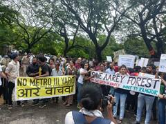 आरेतील प्रस्तावित मेट्रो कारशेडविरोधात मुंबईत आंदोलन; पाहा फोटो