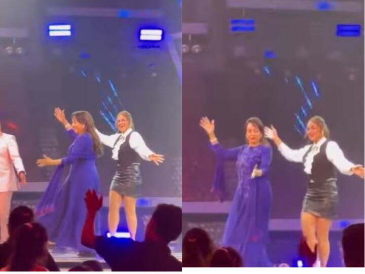 Superstar Singer Hema Malini Esha Deol dance together on dhoom machale song watch video Superstar Singer: हेमा मालिनी ने ईशा देओल के साथ किया जमकर डांस, ड्रीम गर्ल इस तरह बन गईं 'धूम गर्ल'