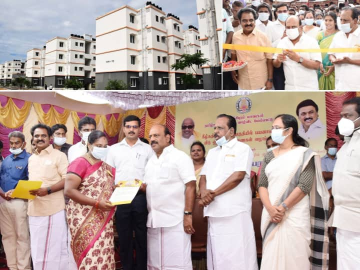 Kanchipuram followed by Kilikadirpur Thamo Anparasan today issued house allotment orders  200 beneficiaries Abpnadu Impact : காஞ்சிபுரத்தில் 200-க்கும் மேற்பட்ட பயனாளிகளுக்கு வீடுகளை வழங்கிய அமைச்சர்..