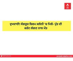 ਦੁਖਦਾਈ! ਸੰਗਰੂਰ ਸ਼ਿਵਮ ਕਲੋਨੀ 'ਚ ਪਿਓ- ਪੁੱਤ ਦੀ ਕਰੰਟ ਲੱਗਣ ਨਾਲ ਮੌਤ