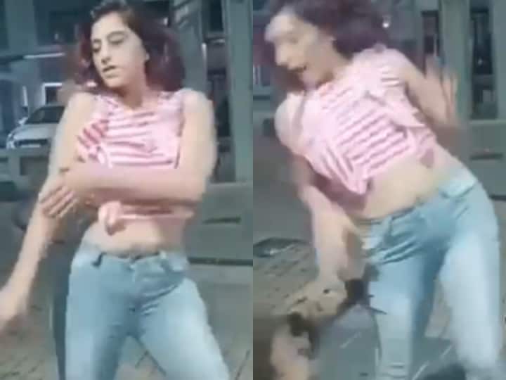 dog bites dancing girl video viral on social media Watch: 'ज़रा-ज़रा किस मी' गाने पर डांस कर रही थी लड़की, अचानक कुत्ते ने सुन ली फरियाद