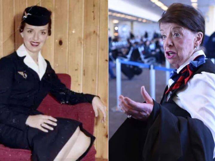 oldest air hostess of world bette nash make guinness world records marathi news for longest serving flight attendant in american airlines Guinness World Records : जगातील सर्वात वयोवृद्ध एअर होस्टेस, 65 वर्षे काम करून बनवला 'गिनीज वर्ल्ड रेकॉर्ड'!