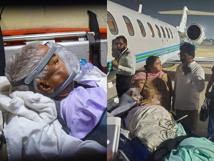 Lalu Yadav News: Lalu Yadav reached Delhi by air ambulance for better treatment Lalu Yadav Health Update: लालू यादव को इलाज के लिए AIIMS लाया गया, कंधे में है फ्रैक्चर