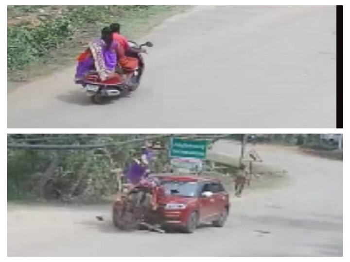 Kanyakumari car accident video goes viral on social media- Watch Watch Video: அதிவேகத்தில் வந்த கார் - ஸ்கூட்டியில் இருந்து தூக்கி வீசப்பட்ட இருவர் - அதிர்ச்சி வீடியோ..!