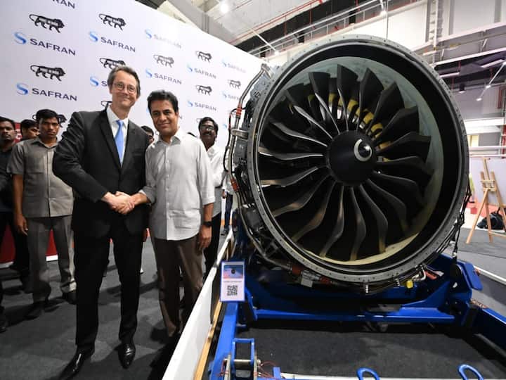 Hyderabad Minister ktr opened Safran Aero Engine MRO project in Shamshabad dnn Minister KTR : హైదరాబాద్ లో విమాన ఇంజిన్ల నిర్వహణ సెంటర్, రూ. 1200 కోట్ల పెట్టుబడులు- మంత్రి కేటీఆర్