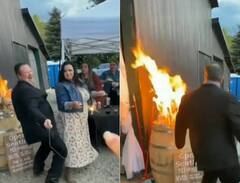 Viral Video: নাচতে নাচতে বিয়ের প্যান্ডেলে আগুন লাগানের মদ্যপ অতিথি! মুহূর্তে ভাইরাল ভিডিও