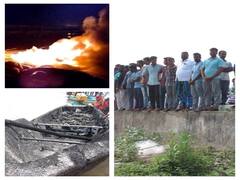 நாகையில் இரு கிராமங்களுக்கு இடையே மோதல் -  7 லட்சம் ரூபாய் மதிப்பிலான பைபர் படகுகளில் பற்றி எறிந்த தீ... ..!