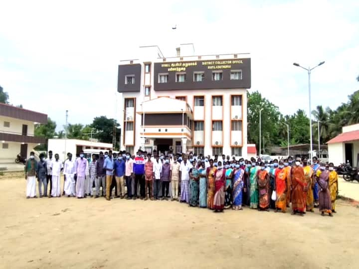 mayiladuthurai: Villagers gathered at the collector's office to save the pond! குளத்தை மீட்க ஆட்சியர் அலுவலகத்தில் திரண்ட கிராம மக்கள்...மயிலாடுதுறையில் பரபரப்பு..!