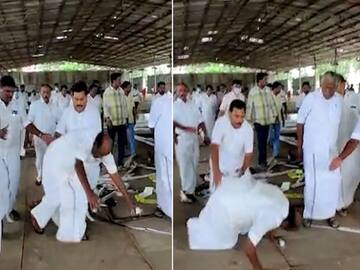 Watch Video: திடீரென கீழே விழுந்த முன்னாள் அமைச்சர் நத்தம் விஸ்வநாதன்.. வைரலாகும் வீடியோ..!