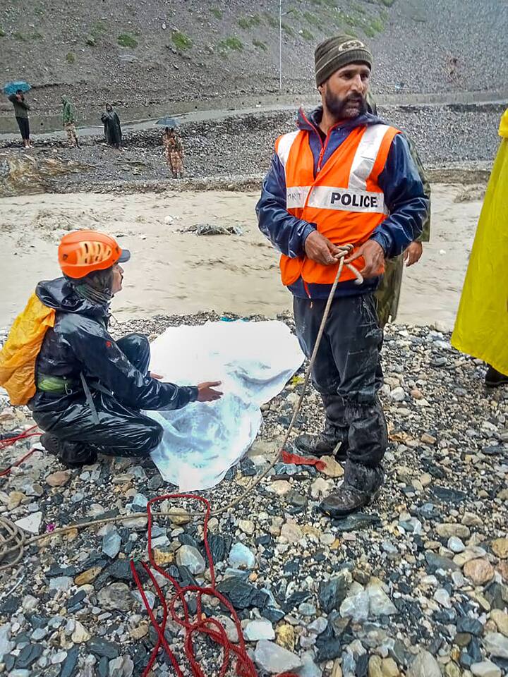 NDRF and SDRF teams have been deployed for rescue operations. The cloudburst hit the cave area at around 5.30 pm after heavy rains.(Source: PTI)