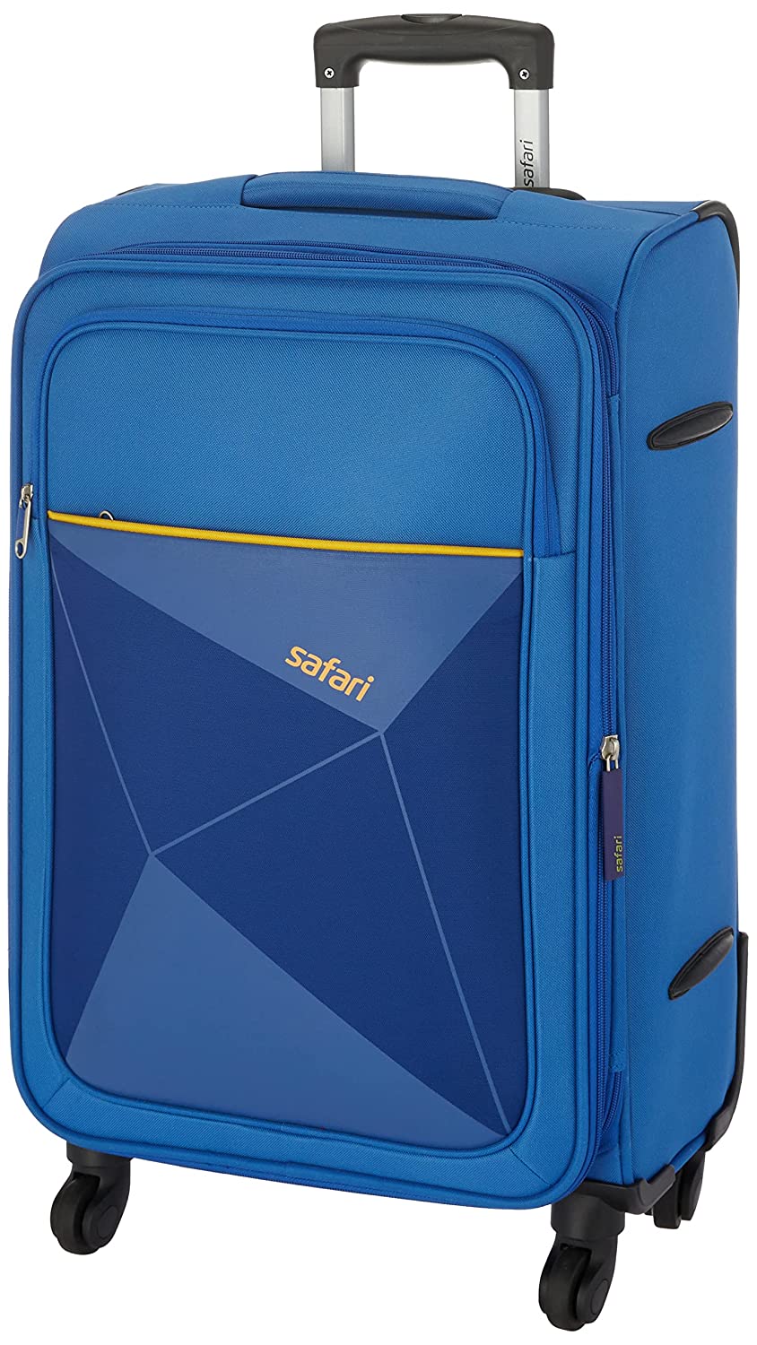 Unisex Blue Textured Hard Sided Cabin Size Trolley Bag – Teakwood Leathers