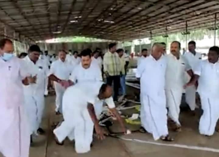 Natham Viswanathan Ex-AIADMK Minister Suffers Fall While Inspecting General Council Meet Works Vanagaram- Watch Video Watch | Ex-AIADMK Minister Natham Viswanathan Suffers Fall While Inspecting Work Of General Council Meet