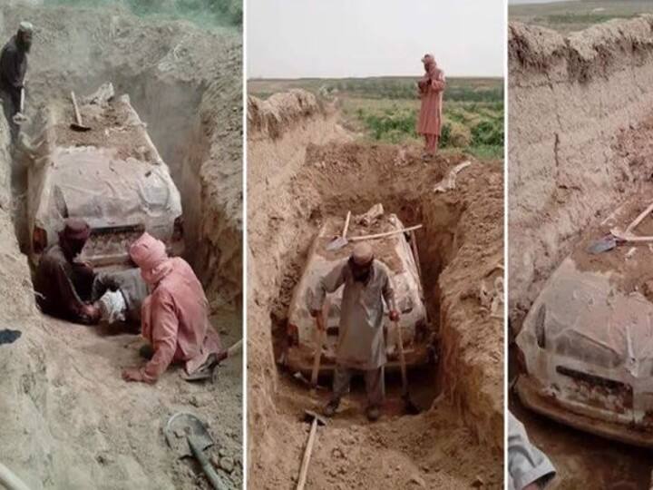 Taliban excavate Mullah Omars car after 2 decades 20 ஆண்டுகளுக்கு பின் பூமிக்கு அடியிலிருந்து தோண்டி எடுக்கப்பட்ட தலிபான் நிறுவனரின் கார்!