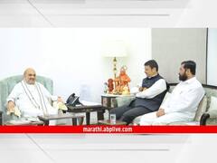 मुख्यमंत्री एकनाथ शिंदे आणि उपमुख्यमंत्री देवेंद्र फडणवीसांनी घेतली गृहमंत्री अमित शाह यांची भेट 