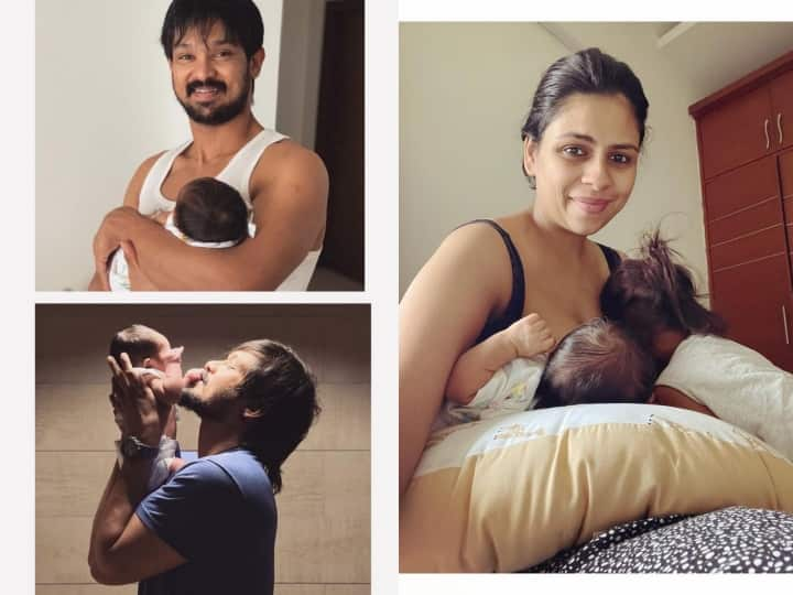 Nakkhul and Sruti reveal the name of their second child through instagram post ஆண் குழந்தைக்கு அட்டகாசமாய் பெயர் வைத்த நகுல் - ஸ்ருதி தம்பதி... என்ன பெயர் தெரியுமா..?