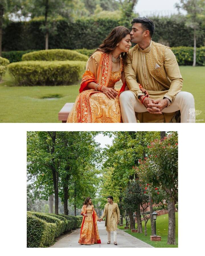 येलो कलर के पारंपरिक ड्रेस में पायल और संग्राम की जोड़ी बहुत प्यारी लग रही है. हल्दी सेरेमनी से पहले फोटोशूट की ये तस्वीर आप खुद ही देख लीजिए.