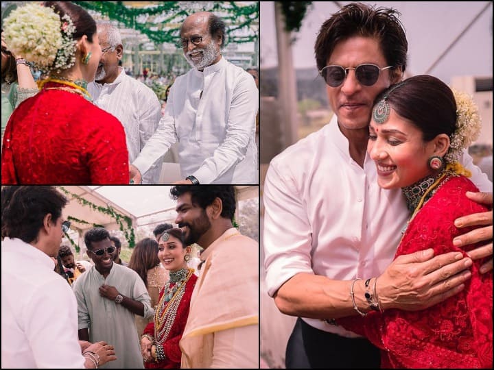 साउथ सिनेमा की दिग्गज अदाकारा नयनतारा और फिल्मेकर विग्नेश शिवन (Nayanthara Vignesh Shivan Wedding) ने बीती महीने शादी की थी. हाल ही में सोशल मीडिया पर इन दोनों की शादी की कुछ अनदेखी तस्वीरें सामने आईं है, जिनमें आपको बॉलीवुड सुपरस्टार शाहरुख खान (Shah Rukh Khan) और साउथ के दिग्गज अभिनेता रजनीकांत (Rajinikanth) नजर आएंगे.