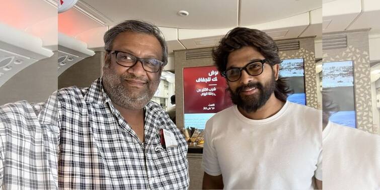 Director Kaushik Ganguly meets actor Allu Arjun on the way to London in flight Kaushik Ganguly meets Allu Arjun: লন্ডন যাওয়ার পথে কৌশিক গঙ্গোপাধ্যায়-অল্লু অর্জুন সাক্ষাৎ, ছবি পোস্ট অভিভূত পরিচালকের