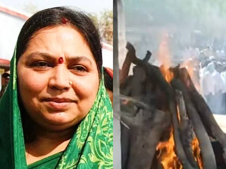mulayam singh yadav second wife Sadhana Gupta funeral at pipraghat lucknow