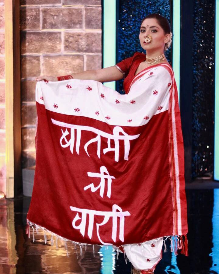 सोनाली सध्या तमाशा live या चित्रपटाचे प्रमोशन करत आहे. (Sonalee Kulkarni/ instagram)