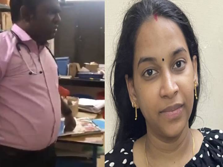 கர்ப்பிணி அமர்ந்திருந்த இருக்கையை எட்டி உதைத்து அவதூறாக பேசிய மருத்துவர்... வைரலாகும் வீடியோ A doctor who refused to treat a pregnant woman in thirupuvanam கர்ப்பிணி அமர்ந்திருந்த இருக்கையை எட்டி உதைத்து அவதூறாக பேசிய மருத்துவர்... வைரலாகும் வீடியோ
