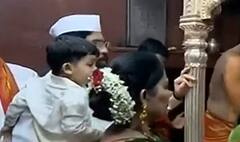 CM Eknath Shinde Pandharpur:नातवाला कडेवर घेत मुख्यमंत्री एकनाथ शिंदेंनी केली विठ्ठल रुक्मिणीची पूजा