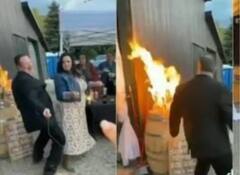 Viral Video : लग्नात स्वत:चं लावली आग, नंतर हातानं आग विझवण्याचा प्रयत्न; तळीरामाचा व्हायरल व्हिडीओ पाहा